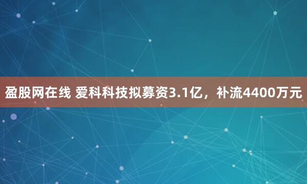 盈股网在线 爱科科技拟募资3.1亿，补流4400万元