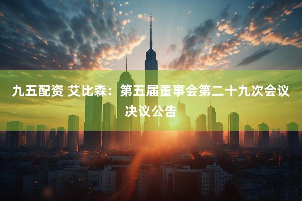 九五配资 艾比森：第五届董事会第二十九次会议决议公告
