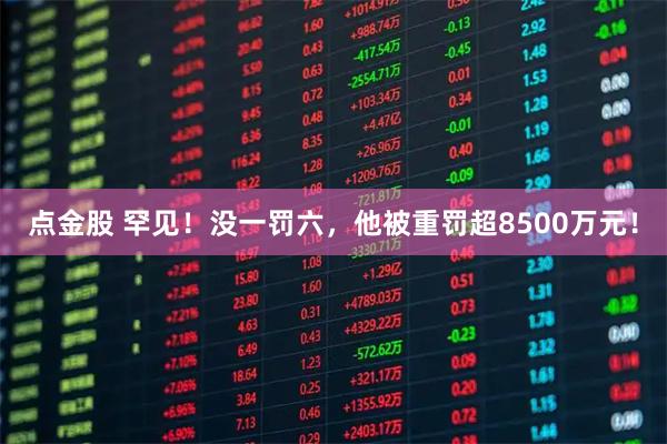 点金股 罕见！没一罚六，他被重罚超8500万元！