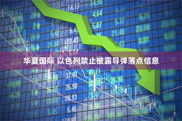 华夏国际 以色列禁止披露导弹落点信息