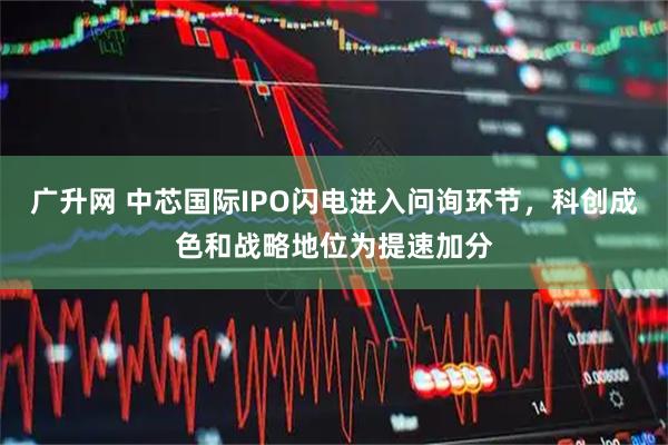 广升网 中芯国际IPO闪电进入问询环节,科创成色和战略地位为提速加分
