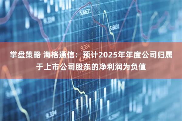 掌盘策略 海格通信：预计2025年年度公司归属于上市公司股东的净利润为负值