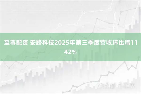 至尊配资 安路科技2025年第三季度营收环比增1142%