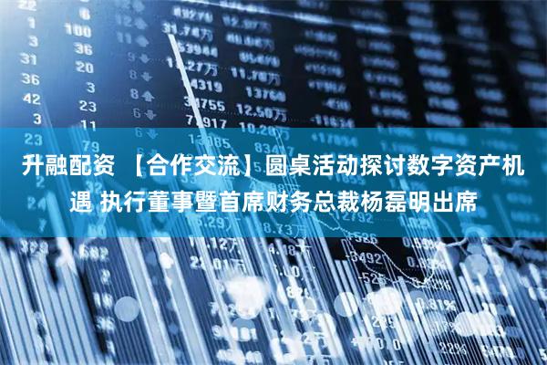 升融配资 【合作交流】圆桌活动探讨数字资产机遇 执行董事暨首席财务总裁杨磊明出席
